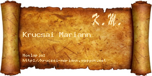 Krucsai Mariann névjegykártya
