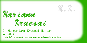 mariann krucsai business card